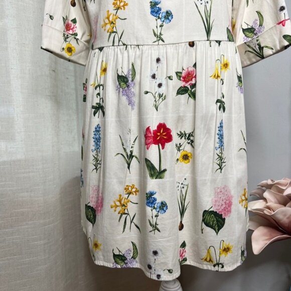 Tuckernuck Fresh Bud Royal Shirt Floral Mini Dress Button Front Women's Small - Picture 10 of 12